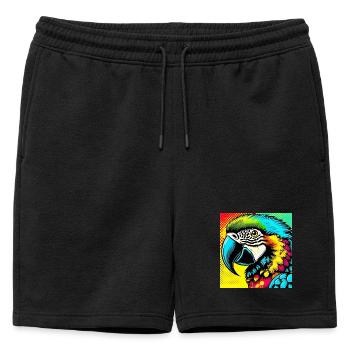 Perroquet Pop Art - Short de survêtement homme premium - noir - Devant - AI Model Male 178 light (178cm)