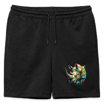 Rhinoceros - Mens' Premium Organic Sweatshorts - black - Front - AI Model Male 178 light (178cm)