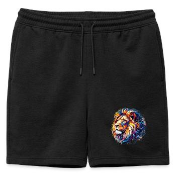 Lion - Short de survêtement homme premium - noir - Devant - AI Model Male 178 light (178cm)