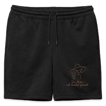 Croissance discrète : Femme au chapeau - Short de survêtement homme premium - noir - Devant - AI Model Male 178 light (178cm)