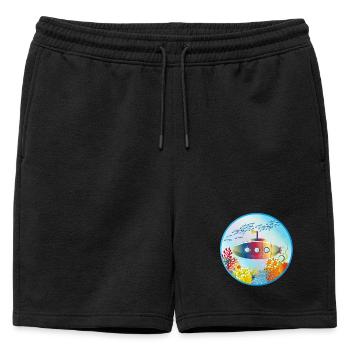 Sous-marin coloré dans un récif corallien tropical - Short de survêtement homme premium - noir - Devant - AI Model Male 178 light (178cm)