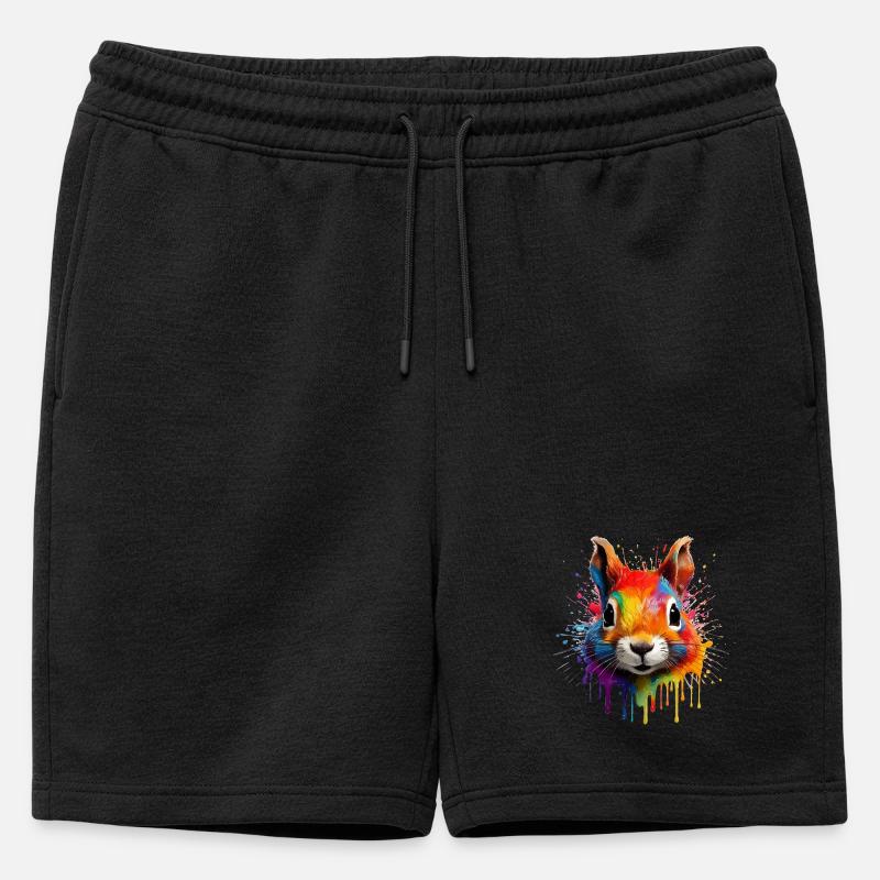 Buntes Eichhörnchen  - Männer Premium Organic Sweatshorts - Schwarz