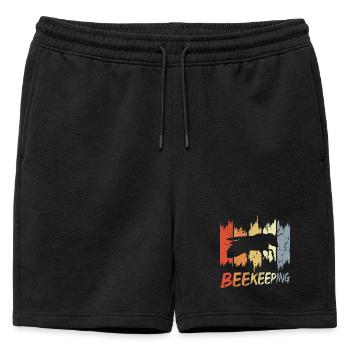 Vintage Beekeeping - Mens' Premium Organic Sweatshorts - black - Front - AI Model Male 178 light (178cm)