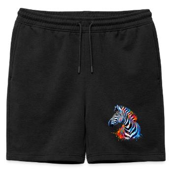 Zèbre - Short de survêtement homme premium - noir - Devant - AI Model Male 178 light (178cm)