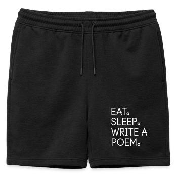Mange, dors, écris un poème - Short de survêtement homme premium - noir - Devant - AI Model Male 178 light (178cm)