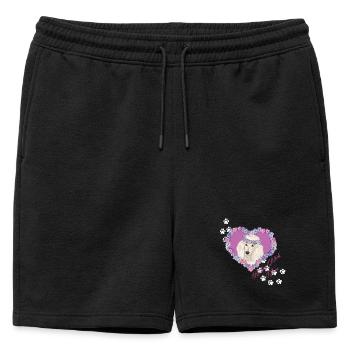 Caniche au visage de au repos - Short de survêtement homme premium - noir - Devant - AI Model Male 178 light (178cm)