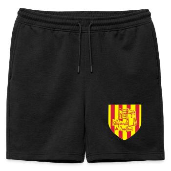 Villefranche de Conflent,Pyrénées orientales - Short de survêtement homme premium - noir - Devant - AI Model Male 178 light (178cm)