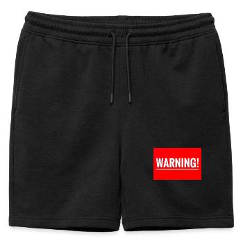 Avertissement motif de broderie flexible - Short de survêtement homme premium - noir - Devant - AI Model Male 178 light (178cm)