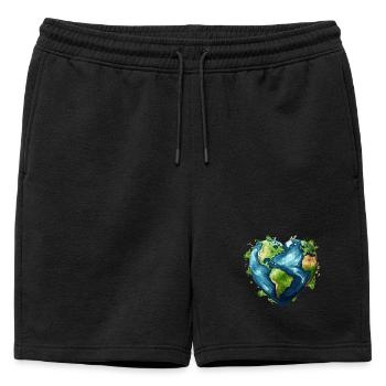 Aimez notre terre - Short de survêtement homme premium - noir - Devant - AI Model Male 178 light (178cm)