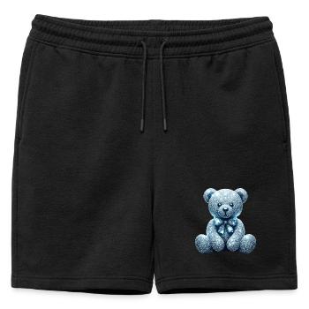 Diamant Ours en cristal Diamants - Short de survêtement homme premium - noir - Devant - AI Model Male 178 light (178cm)