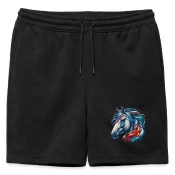 Cheval - Short de survêtement homme premium - noir - Devant - AI Model Male 178 light (178cm)