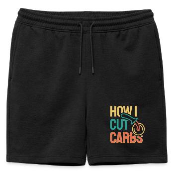 How to Lower Carbs - Mens' Premium Organic Sweatshorts - black - Front - AI Model Male 178 light (178cm)