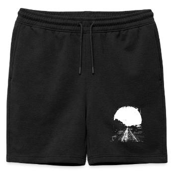 Railway Drawing - Mens' Premium Organic Sweatshorts - black - Front - AI Model Male 178 light (178cm)