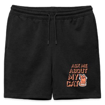 Demandez-moi pour mon chat Chat Amour des animaux Animaux - Short de survêtement homme premium - noir - Devant - AI Model Male 178 light (178cm)