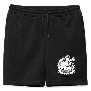 Ouvrier du bâtiment robuste avec engrenages - Short de survêtement homme premium - noir - Devant - AI Model Male 178 light (178cm)