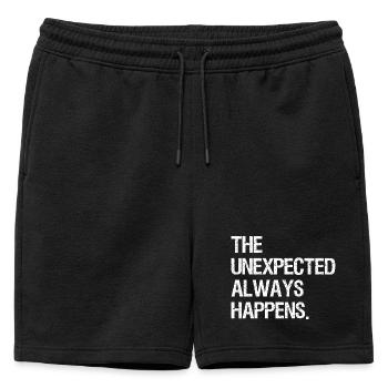 the unexpected always happens - Short de survêtement homme premium - noir - Devant - AI Model Male 178 light (178cm)