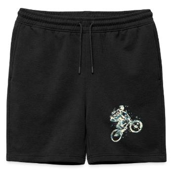Vélo Rétro Bmx - Bike Saut Trick Bleu - Short de survêtement homme premium - noir - Devant - AI Model Male 178 light (178cm)