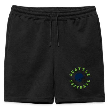 Casque vintage de football de Seattle - Short de survêtement homme premium - noir - Devant - AI Model Male 178 light (178cm)
