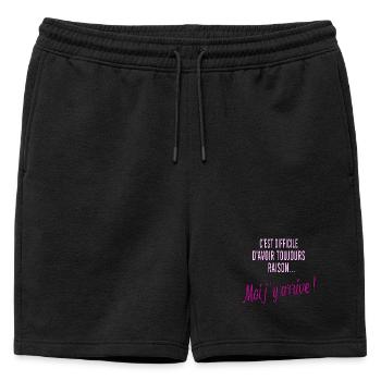 c'est difficile d'avoir toujours raison - Short de survêtement homme premium - noir - Devant - AI Model Male 178 light (178cm)