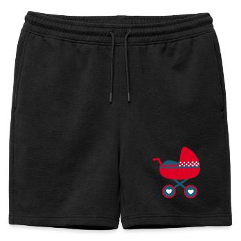 Naissance Bébé 2025 Idée Cadeau - Short de survêtement homme premium - noir - Devant - AI Model Male 178 light (178cm)