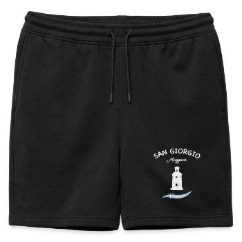 Venise, Phare de San Giorgio Maggiore, Italie - Short de survêtement homme premium - noir - Devant - AI Model Male 178 light (178cm)