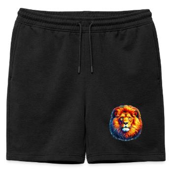 Lion - Short de survêtement homme premium - noir - Devant - AI Model Male 178 light (178cm)