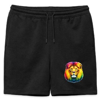 Lion - Short de survêtement homme premium - noir - Devant - AI Model Male 178 light (178cm)