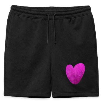 Heart Pink Wedding Love Texture Couple Love Fan - Mens' Premium Organic Sweatshorts - black - Front - AI Model Male 178 light (178cm)