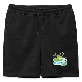 Grenouille Gourmande Amour - Short de survêtement homme premium - noir - Devant - AI Model Male 178 light (178cm)