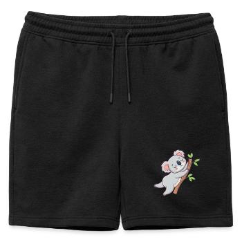 Koala câlin sur branche pastel - Short de survêtement homme premium - noir - Devant - AI Model Male 178 light (178cm)