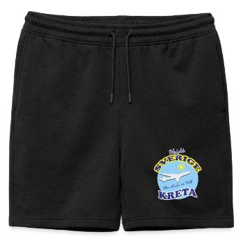 Adieu Suède - Maintenant nous allons en Crète - Short de survêtement homme premium - noir - Devant - AI Model Male 178 light (178cm)