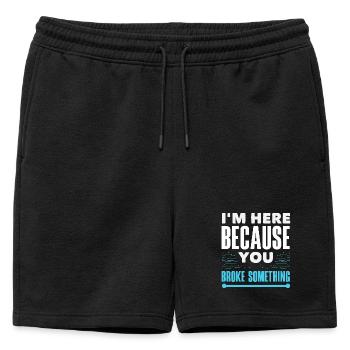 Je suis là parce que tu as cassé quelque chose - Short de survêtement homme premium - noir - Devant - AI Model Male 178 light (178cm)