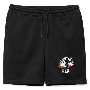 Conception de coureurs à pied et de sprint - Short de survêtement homme premium - noir - Devant - AI Model Male 178 light (178cm)