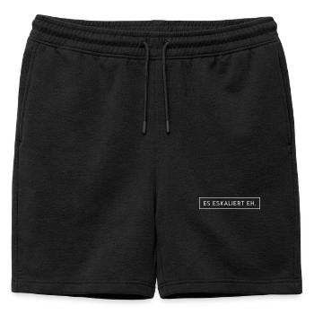 Es eskaliert eh. - Männer Premium Organic Sweatshorts - Schwarz - Vorne - AI Model Male 178 light (178cm)