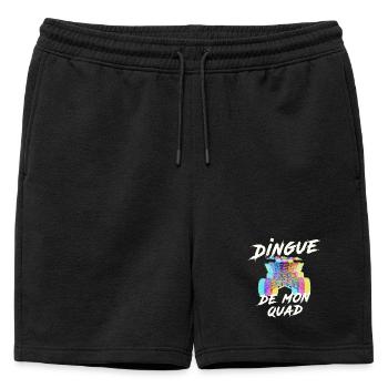 Quad : T-shirt dingue de quad, quad multicolore - Short de survêtement homme premium - noir - Devant - AI Model Male 178 light (178cm)