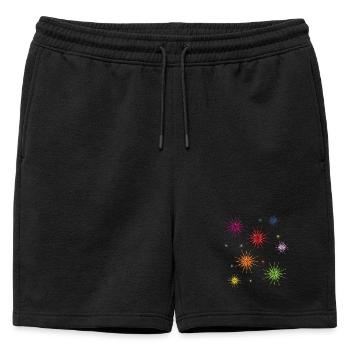 Des étoiles colorées dans le ciel étoilé - Short de survêtement homme premium - noir - Devant - AI Model Male 178 light (178cm)