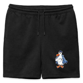 Muscular Seagull with Anchor Tattoo Seagull Gift - Mens' Premium Organic Sweatshorts - black - Front - AI Model Male 178 light (178cm)