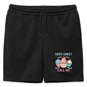 Besoin d’un cookie ? Appelez-moi – Humour de muffin - Short de survêtement homme premium - noir - Devant - AI Model Male 178 light (178cm)