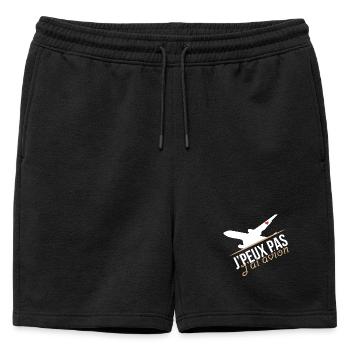 J'peux pas j'ai avion - Short de survêtement homme premium - noir - Devant - AI Model Male 178 light (178cm)