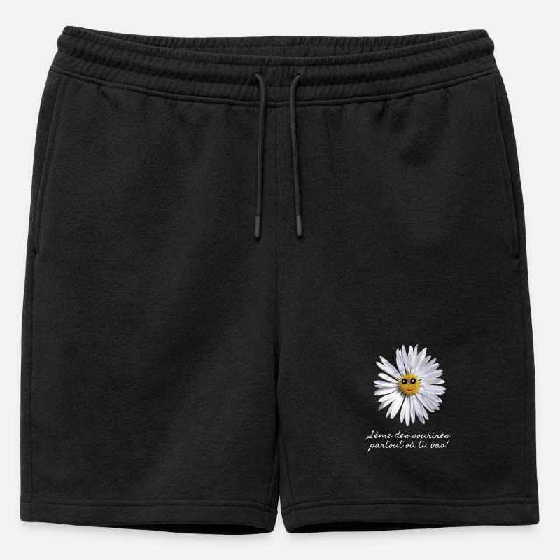 Lächelndes Gänseblümchen - Männer Premium Organic Sweatshorts - Schwarz
