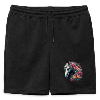 Cheval - Short de survêtement homme premium - noir - Devant - AI Model Male 178 light (178cm)