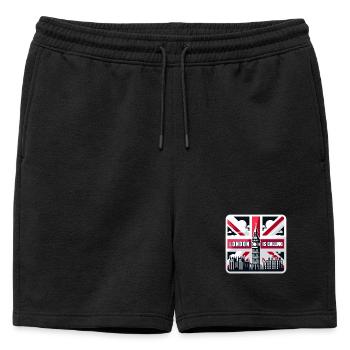 London is Calling - Männer Premium Organic Sweatshorts - Schwarz - Vorne - AI Model Male 178 light (178cm)