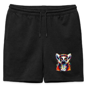 Lemur - Mens' Premium Organic Sweatshorts - black - Front - AI Model Male 178 light (178cm)