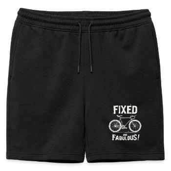 Fixies Fan, Vélo Urbain City Style vélo design - Short de survêtement homme premium - noir - Devant - AI Model Male 178 light (178cm)