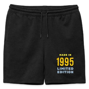 1995 - Mens' Premium Organic Sweatshorts - black - Front - AI Model Male 178 light (178cm)