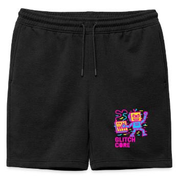 Glitchcore ! - Short de survêtement homme premium - noir - Devant - AI Model Male 178 light (178cm)