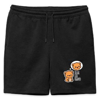 L’ours mignon pense à sa douce copine ! - Short de survêtement homme premium - noir - Devant - AI Model Male 178 light (178cm)