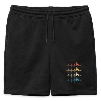 Quad Heartbeat Retro 4x4 ATV Quad Biker - Mens' Premium Organic Sweatshorts - black - Front - AI Model Male 178 light (178cm)