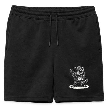 Retro Boar Rock Music Gift Funny - Mens' Premium Organic Sweatshorts - black - Front - AI Model Male 178 light (178cm)