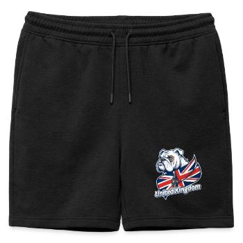 Bouledogue avec drapeau britannique et Big Ben - Short de survêtement homme premium - noir - Devant - AI Model Male 178 light (178cm)